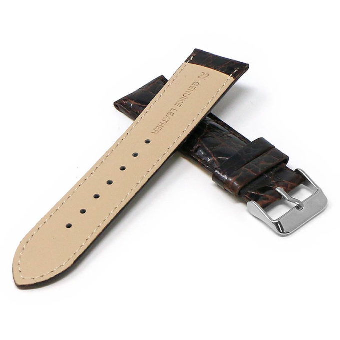 x10.2 Cross Brown StrapsCo Glossy Alligator Leather Watch Band Strap 18mm 20mm 22mm 24mm