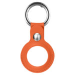 a.at11.12 Main Orange StrapsCo Leather Keyring Apple AirTag Holder Protective Case