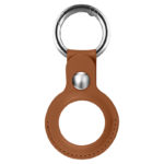 a.at11.2 Main Brown StrapsCo Leather Keyring Apple AirTag Holder Protective Case