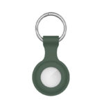 a.at12.11a Front Forest Green StrapsCo Rubber Keychain Apple AirTag Holder Protective Case