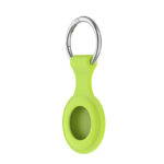 a.at12.11b Angle Lime Green StrapsCo Rubber Keychain Apple AirTag Holder Protective Case