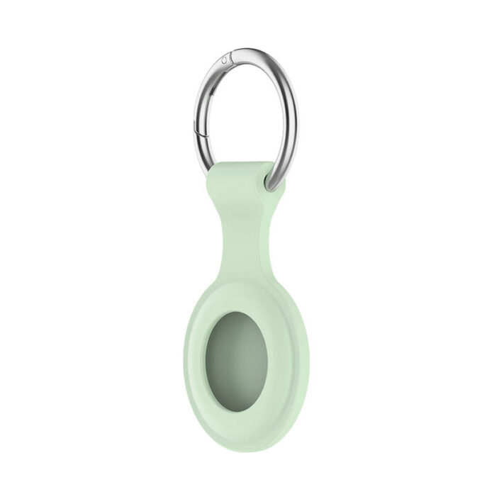 a.at12.11e Angle Pale Green StrapsCo Rubber Keychain Apple AirTag Holder Protective Case