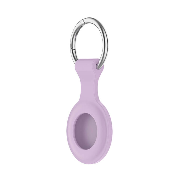 a.at12.18 Angle Lavender StrapsCo Rubber Keychain Apple AirTag Holder Protective Case