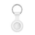 a.at12.22 Front White StrapsCo Rubber Keychain Apple AirTag Holder Protective Case