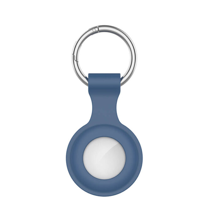 a.at12.5 Front Air Force Blue StrapsCo Rubber Keychain Apple AirTag Holder Protective Case