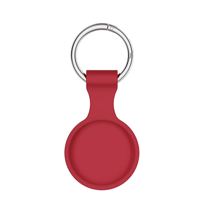 a.at12.6 Back Sangria StrapsCo Rubber Keychain Apple AirTag Holder Protective Case
