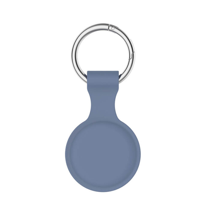 a.at12.7a Back Cool Grey StrapsCo Rubber Keychain Apple AirTag Holder Protective Case