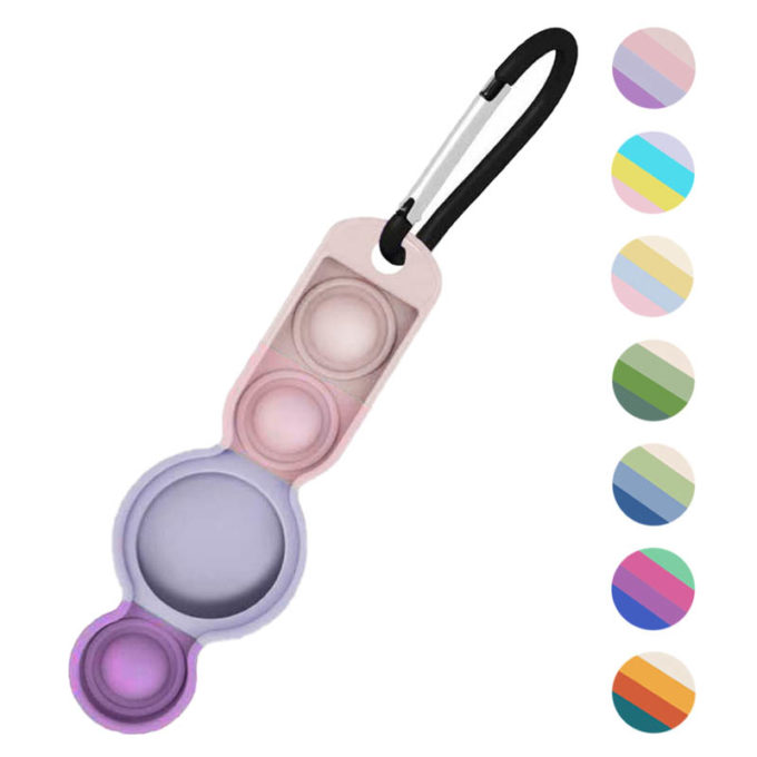 a.at1 .a Gallery Astronomical Twilight StrapsCo Rubber Multicolor Carabiner Apple AirTag Holder Protective Case