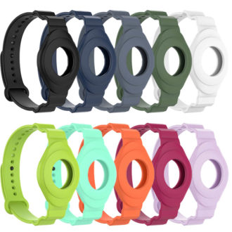 a.at3 All Color StrapsCo Silicone Rubber Wrist Strap Band Apple AirTag Holder Protective Case