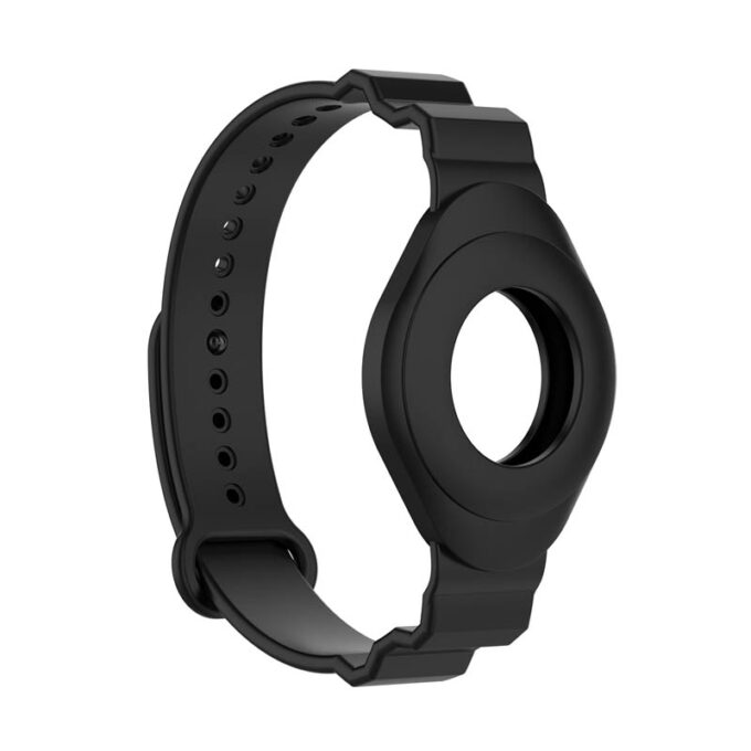 a.at3 .1 Main Black StrapsCo Silicone Rubber Wrist Strap Band Apple AirTag Holder Protective Case