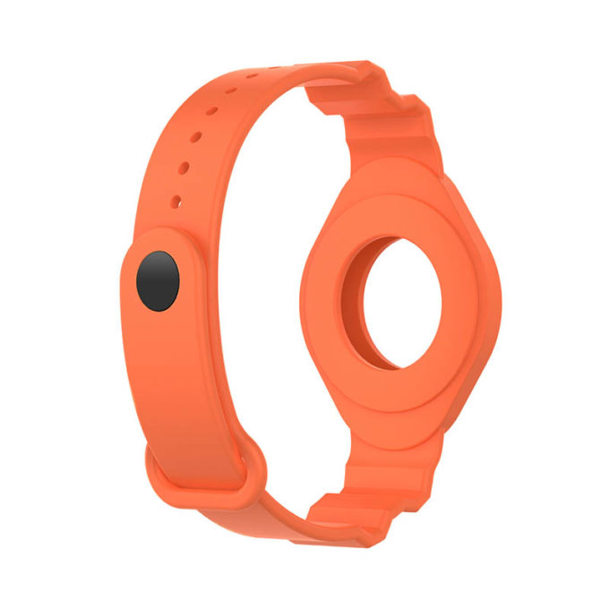 a.at3 .12 Back Orange StrapsCo Silicone Rubber Wrist Strap Band Apple AirTag Holder Protective Case