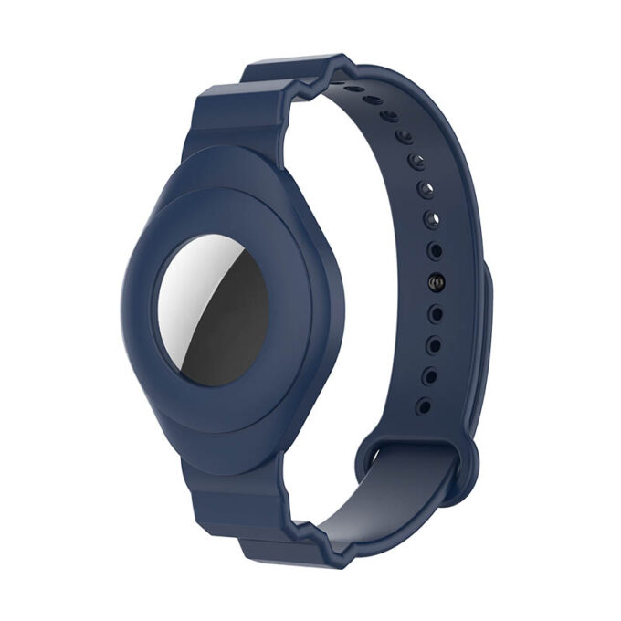 a.at3 .5 Front Royal Blue StrapsCo Silicone Rubber Wrist Strap Band Apple AirTag Holder Protective Case