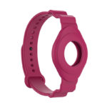 a.at3 .6 Main Raspberry Red StrapsCo Silicone Rubber Wrist Strap Band Apple AirTag Holder Protective Case