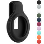 a.at4 .1 Gallery Black StrapsCo Silicone Rubber Clip Apple AirTag Holder Protective Case