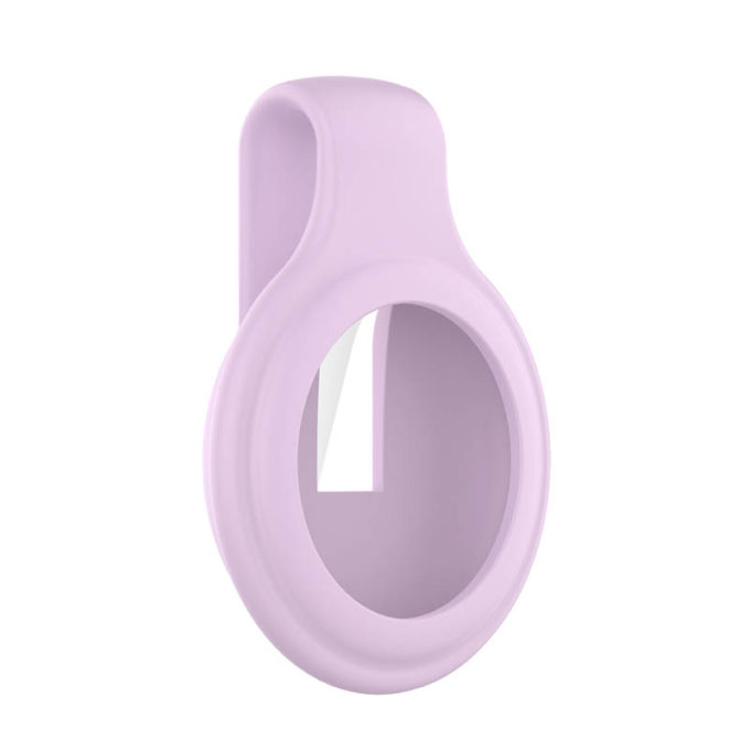 a.at4 .18 Main Lavender StrapsCo Silicone Rubber Clip Apple AirTag Holder Protective Case