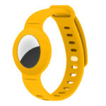 a.at6 .10 Main Yellow StrapsCo Silicone Rubber Wrist Band Strap Apple AirTag Holder Protective Case