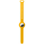 a.at6 .10 Up Yellow StrapsCo Silicone Rubber Wrist Band Strap Apple AirTag Holder Protective Case