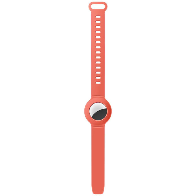 a.at6 .12 Up Orange StrapsCo Silicone Rubber Wrist Band Strap Apple AirTag Holder Protective Case