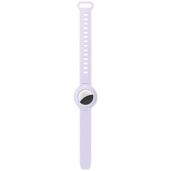a.at6 .18 Up Lavender StrapsCo Silicone Rubber Wrist Band Strap Apple AirTag Holder Protective Case