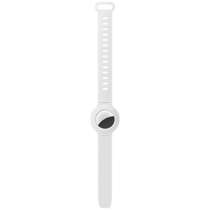 a.at6 .22 Up White StrapsCo Silicone Rubber Wrist Band Strap Apple AirTag Holder Protective Case