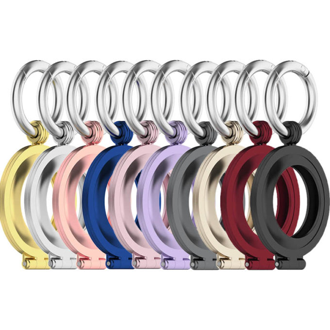 a.at7 All Color StrapsCo Stainless Steel Keyring Apple AirTag Holder Protective Case