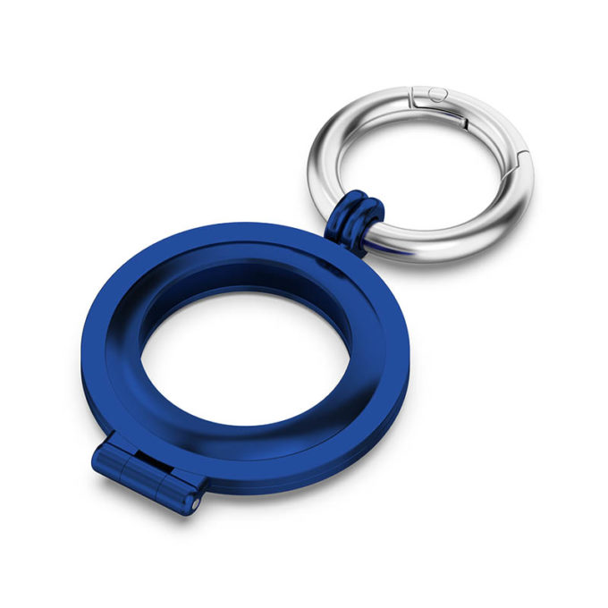 a.at7 .5 Alt Royal Blue StrapsCo Stainless Steel Keyring Apple AirTag Holder Protective Case