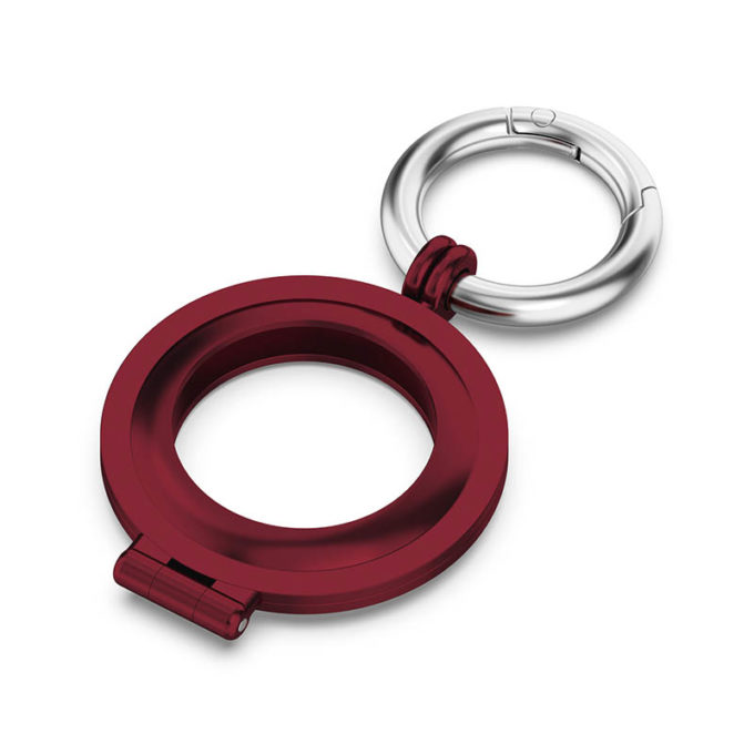 a.at7 .6 Alt Sangria StrapsCo Stainless Steel Keyring Apple AirTag Holder Protective Case
