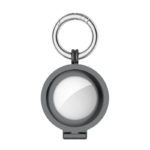 a.at7 .7 Front Grey StrapsCo Stainless Steel Keyring Apple AirTag Holder Protective Case
