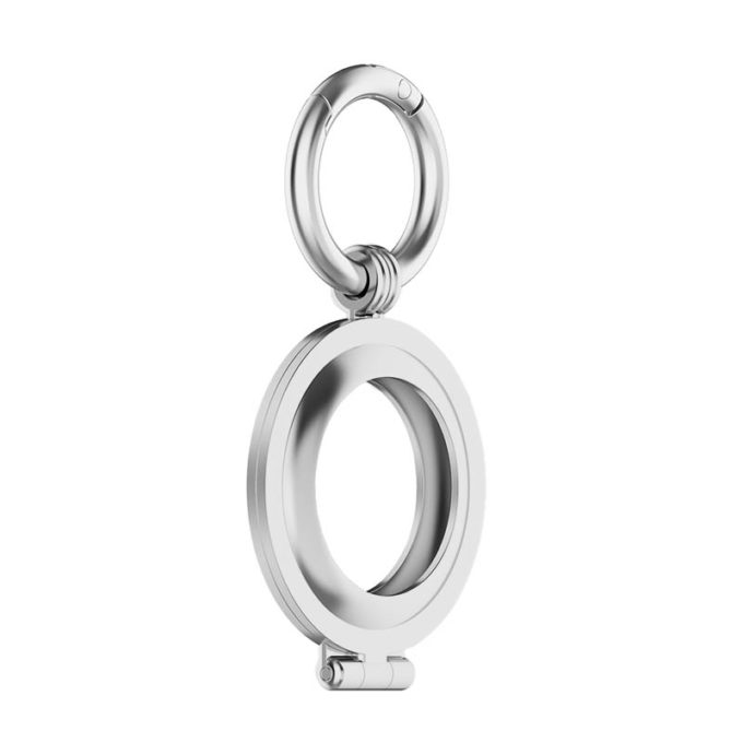 a.at7 .ss Main Silver StrapsCo Stainless Steel Keyring Apple AirTag Holder Protective Case