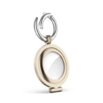 a.at7 .tg Angle Retro Gold StrapsCo Stainless Steel Keyring Apple AirTag Holder Protective Case