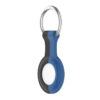 A.at8.1.5 Angle Front Black & Blue (No Logo) StrapsCo Rubber Bicolor Keyring Apple AirTag Holder Protective Case