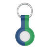 A.at8.5.11 Main Blue & Green (No Logo) StrapsCo Rubber Bicolor Keyring Apple AirTag Holder Protective Case