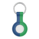 A.at8.5.11 Main Blue & Green (No Logo) StrapsCo Rubber Bicolor Keyring Apple AirTag Holder Protective Case