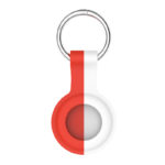 a.at8 .6.22 Front Red White StrapsCo Rubber Bicolor Keyring Apple AirTag Holder Protective Case
