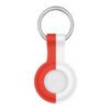 A.at8.6.22 Main Red & White (No Logo) StrapsCo Rubber Bicolor Keyring Apple AirTag Holder Protective Case