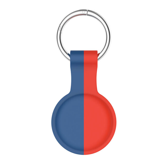 a.at8 .6.5 Back Blue Red StrapsCo Rubber Bicolor Keyring Apple AirTag Holder Protective Case