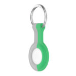 A.at8.7.11 Angle Grey & Green (No Logo) StrapsCo Rubber Bicolor Keyring Apple AirTag Holder Protective Case