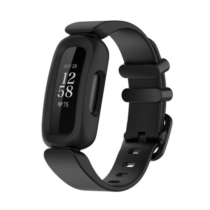 fb.r64.1 Main Black StrapsCo Soft Silicone Rubber Watch Band Strap for Fitbit Ace 3
