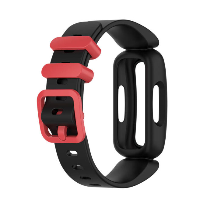 fb.r64.1.6 Back Black Red StrapsCo Soft Silicone Rubber Watch Band Strap for Fitbit Ace 3