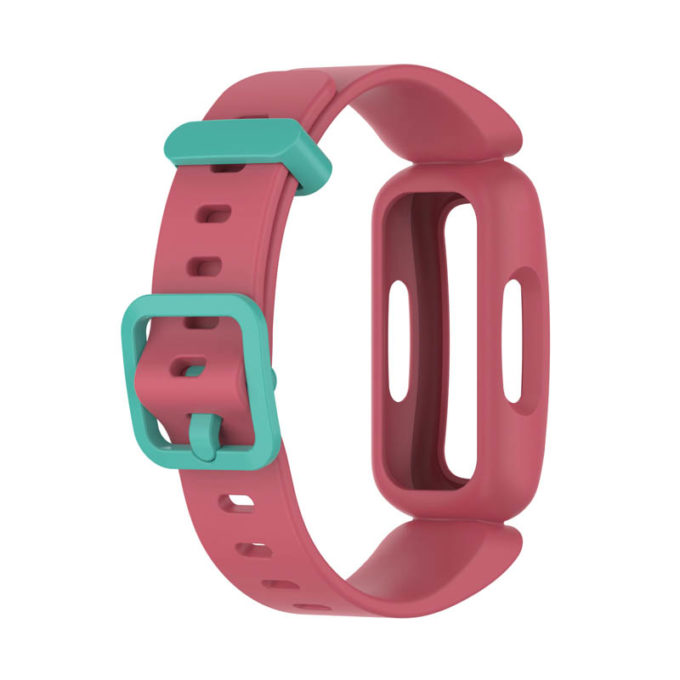 fb.r64.13.11a Back Pink Teal StrapsCo Soft Silicone Rubber Watch Band Strap for Fitbit Ace 3