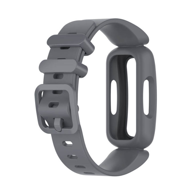 fb.r64.7 Back Grey StrapsCo Soft Silicone Rubber Watch Band Strap for Fitbit Ace 3