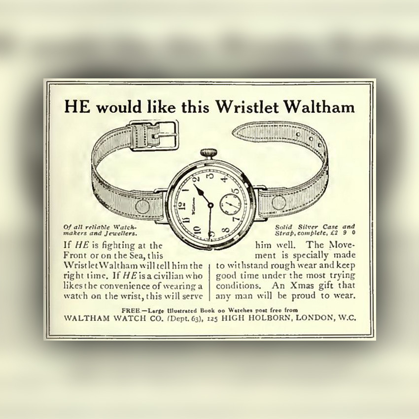 History Of Watch Bands 1914 Waltham Trench Watch
