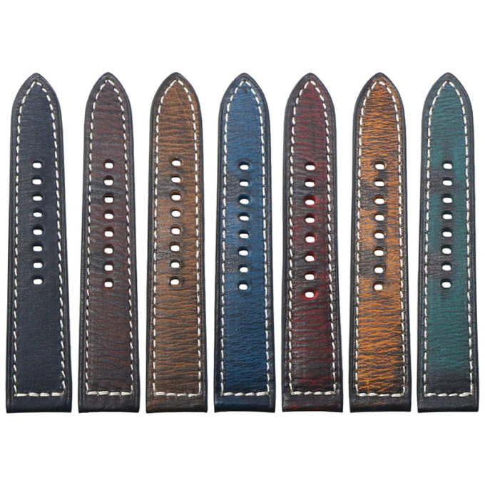 ks5 All Colors Vintage Distressed Leather Quick Release Watch Band Strap 18mm 20mm 22mm 24mm