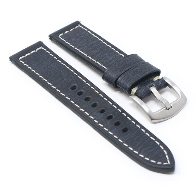 ks5.1 Angle Black Vintage Distressed Leather Quick Release Watch Band Strap 18mm 20mm 22mm 24mm
