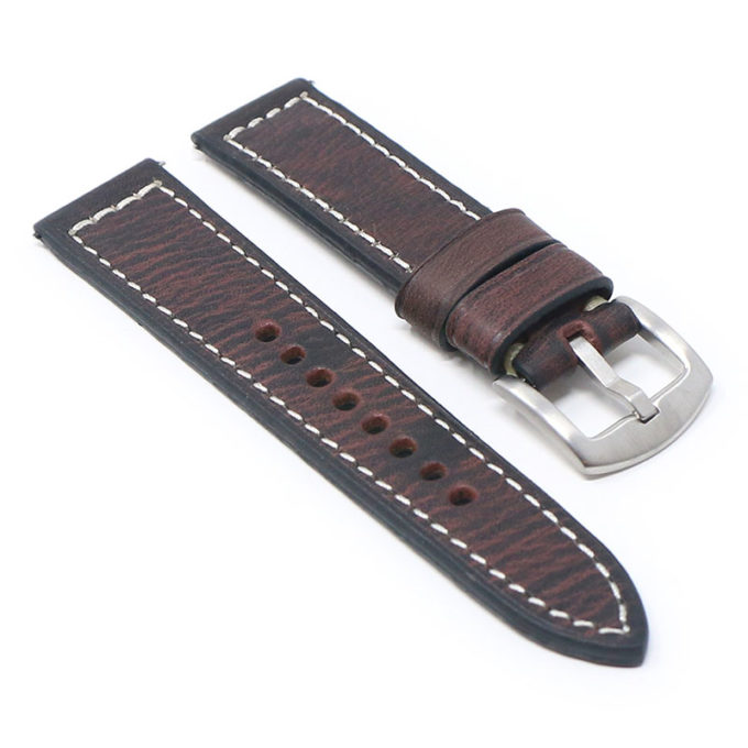 ks5.2 Angle Brown Vintage Distressed Leather Quick Release Watch Band Strap 18mm 20mm 22mm 24mm