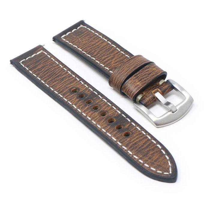 ks5.3 Angle Oak Vintage Distressed Leather Quick Release Watch Band Strap 18mm 20mm 22mm 24mm
