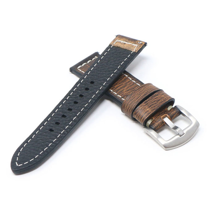 ks5.3 Cross Oak Vintage Distressed Leather Quick Release Watch Band Strap 18mm 20mm 22mm 24mm