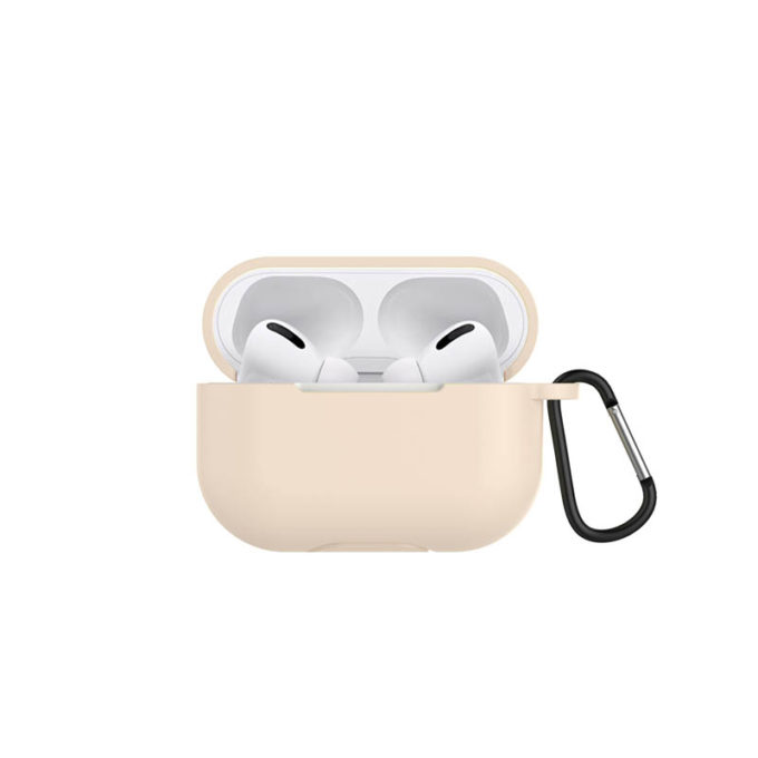 a.ap3 .17 Front Beige StrapsCo Silicone Rubber Case Cover for Apple AirPods 3