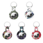 a.at5 All Color StrapsCo Floral Pattern Leatherette Keychain Holder for Apple AirTag