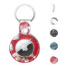 A.at5.6 Gallery Floral Red StrapsCo Floral Pattern Leatherette Keychain Holder For Apple AirTag